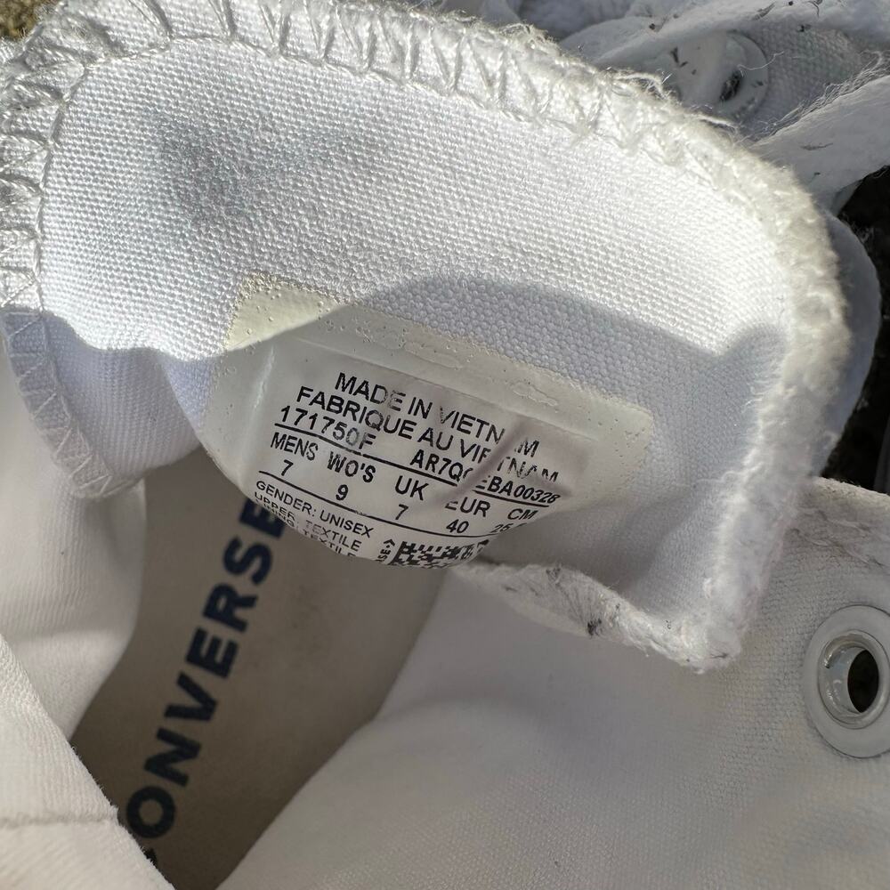 Converse Chuck Taylor All Star High Top White Canvas Women's 9 - Picture 3 of 5